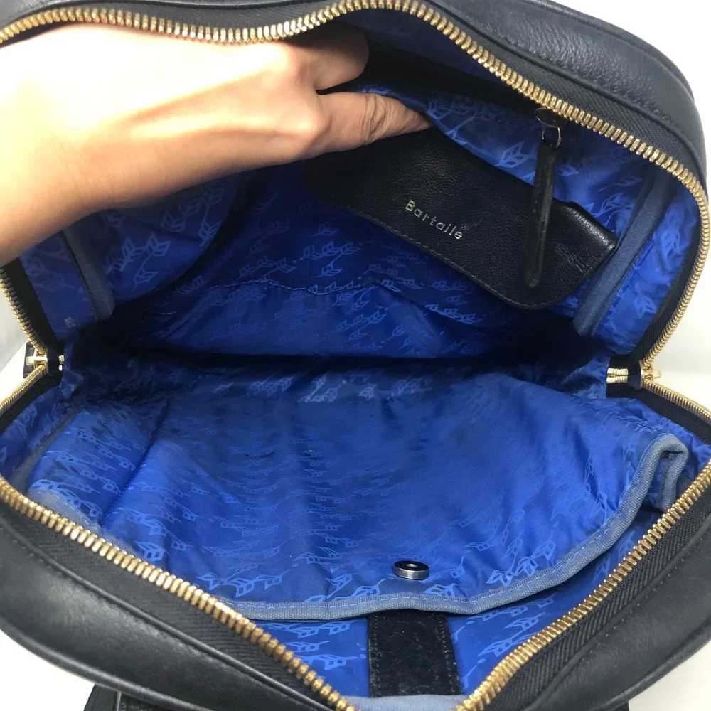 Bartaile Backpack Black Leather Convertible Gold Hardware Laptop Bag Top Handle